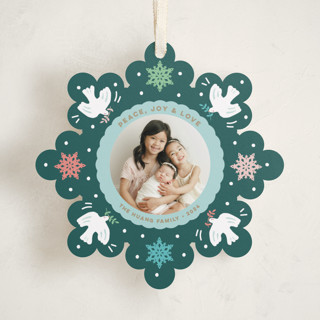 peace snowflake Holiday Ornament Cards