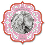 Holly Frame Holiday Ornament Cards