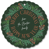 Wreath Greens Holiday Ornament Cards