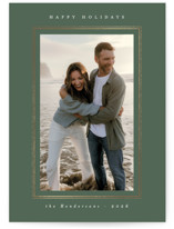 Modern Minimalist Foil-Pressed Holiday Photo Mount Cards