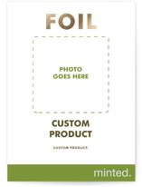 Landscape Custom Foil-Pressed Holiday Photo Mount Cards