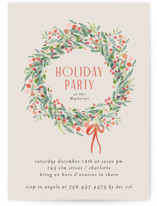 holiday wreath Holiday Party Invitations