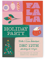 Colorblock Holiday Party Invitations