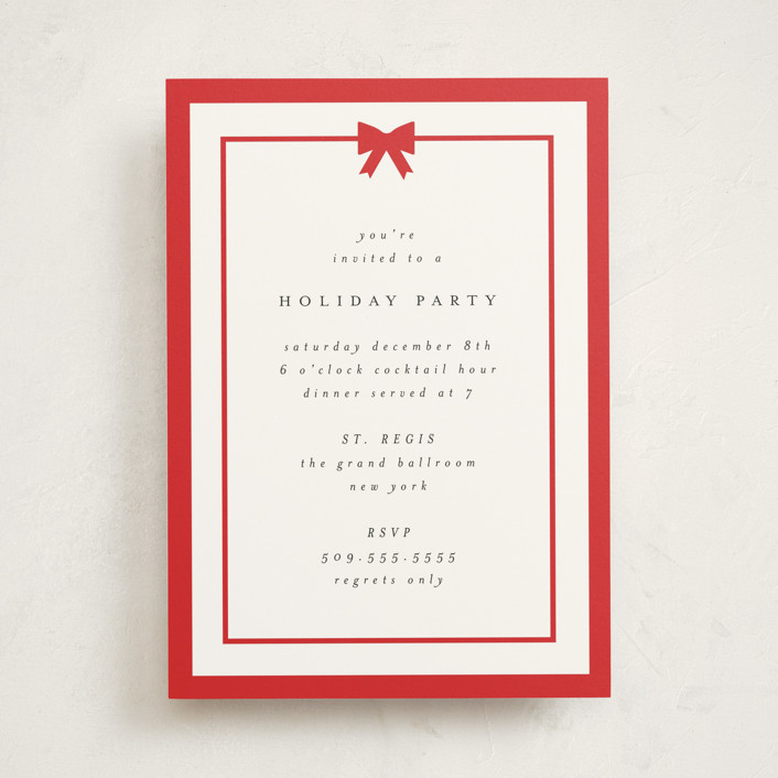 Bow Holiday Party Invitations by AK Graphics Minted
