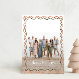 watercolor wavy border Holiday Postcards