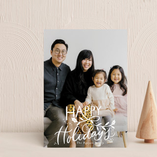 Merry Christmas Holly Leaves Holiday Postcards