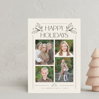 Holly Photo Collage Holiday Postcards