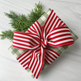 Red Stripe 1.5" x 15 ft Holiday Ribbon Holiday Ribbons and Bows