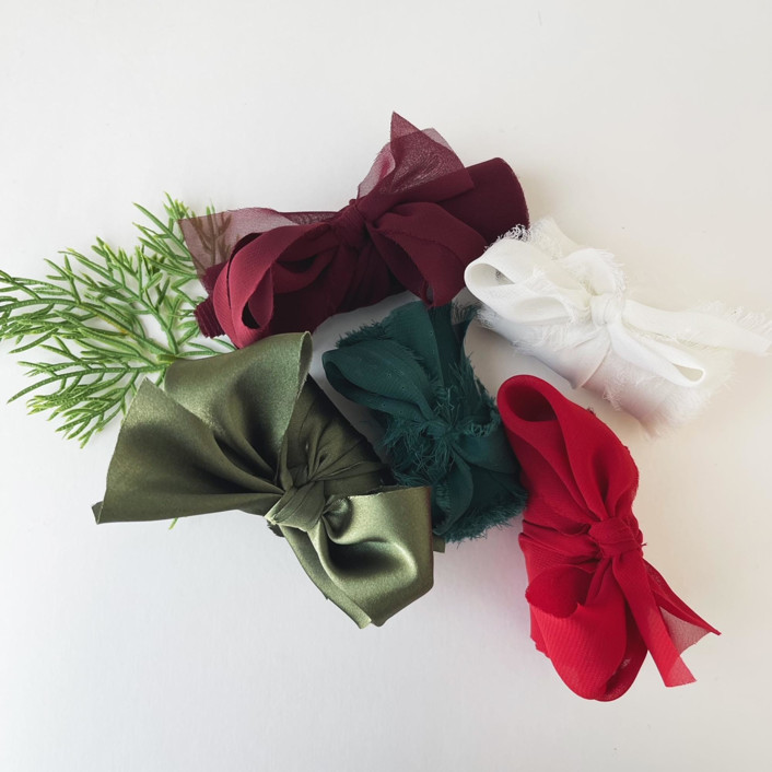 Very Merry Holiday Set of 5 ribbons Holiday Ribbons and Bows by Honey