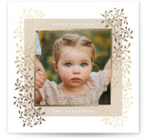 Laurel Foil-Pressed Square Holiday Cards