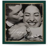 Holiday Soneto Foil-Pressed Square Holiday Cards