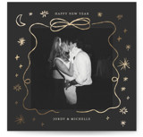 Popz Border Foil-Pressed Square Holiday Cards