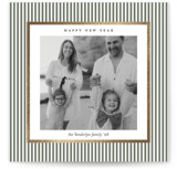 Striped Frame Foil-Pressed Square Holiday Cards