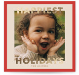 Bright Border Foil-Pressed Square Holiday Cards