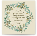 sketched wreath Square Holiday Cards