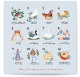 Twelve Days of Christmas Square Holiday Cards