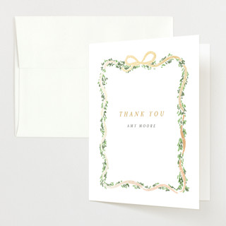 Ribbonly Frame Foil-Pressed Baby Shower Thank You Cards