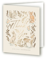 Vintage woodland Foil-Pressed Baby Shower Thank You Cards