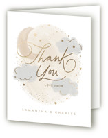 Moon and stars Foil-Pressed Baby Shower Thank You Cards