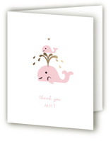 Baby Whale On The Way Foil-Pressed Baby Shower Thank You Cards