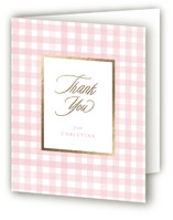 Classic Gingham Foil-Pressed Baby Shower Thank You Cards