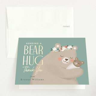 mama bear hug Foil-Pressed Baby Shower Thank You Cards