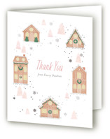 Gingerbread Village Foil-Pressed Baby Shower Thank You Cards