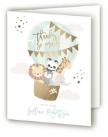 baby balloon ride Foil-Pressed Baby Shower Thank You Cards