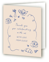 Doodle Tea Party Baby Shower Thank You Cards