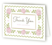 Garden Rose Doily Baby Shower Thank You Cards
