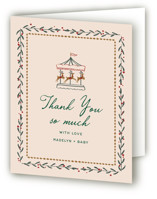 Winter Deer Carousel Baby Shower Thank You Cards
