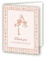 Watercolor Stork Baby Shower Invitation Baby Shower Thank You Cards