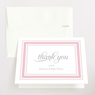 Border Ribbon Baby Shower Thank You Cards