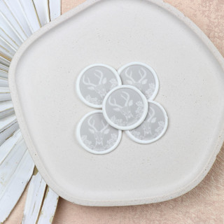 Gray Floral Deer Wax Seals | Set of 50 Holiday Wax Seals
