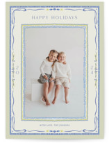 Delicate botanical frame Holiday Photo Cards