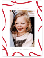 Christmas Ribbon Holiday Photo Cards