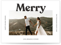 Merry Color Overlay Holiday Photo Cards