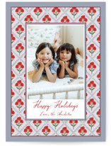 Blue rose Holiday Photo Cards