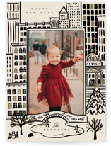 City Sketch Holiday Photo Cards