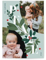 Peace Greenery Holiday Photo Cards