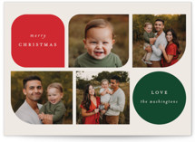 Modern Colorblock Holiday Photo Cards