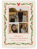 Disney’s mickey Vintage holiday greens Holiday Photo Cards