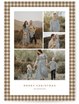 Gingham grid Holiday Photo Cards