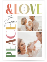 Colorful Sentiment Holiday Photo Cards