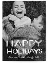 Happy Holidays Retro Lettering Holiday Photo Cards