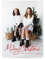 Textured Script Holiday Photo Cards