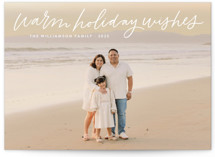 Warm Holiday Wishes Script Holiday Photo Cards