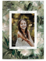 Winter Peonies Holiday Photo Cards