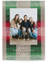 Plaid Paper Holiday Photo Cards