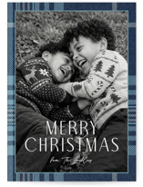 Foiled plaid Holiday Photo Cards